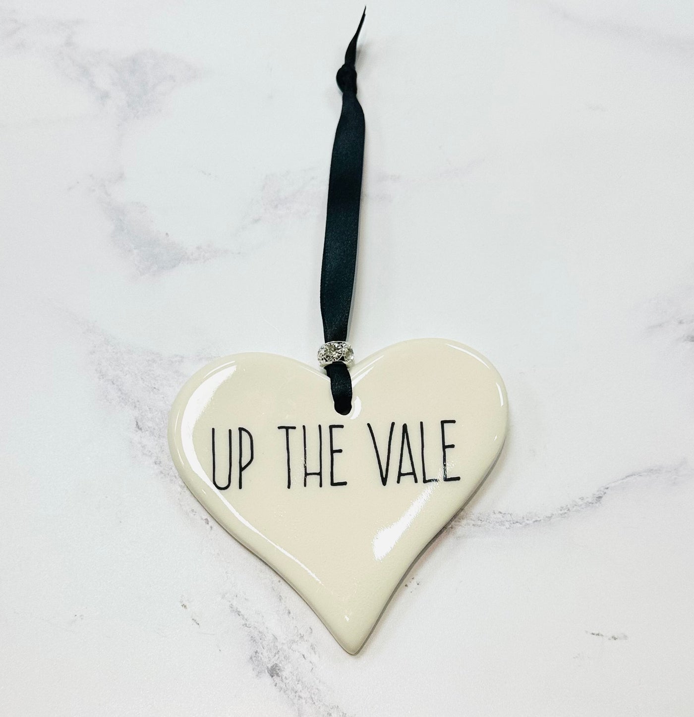 Dimbleby Ceramics LARGE Sentiment Hanging Heart - Up The Vale