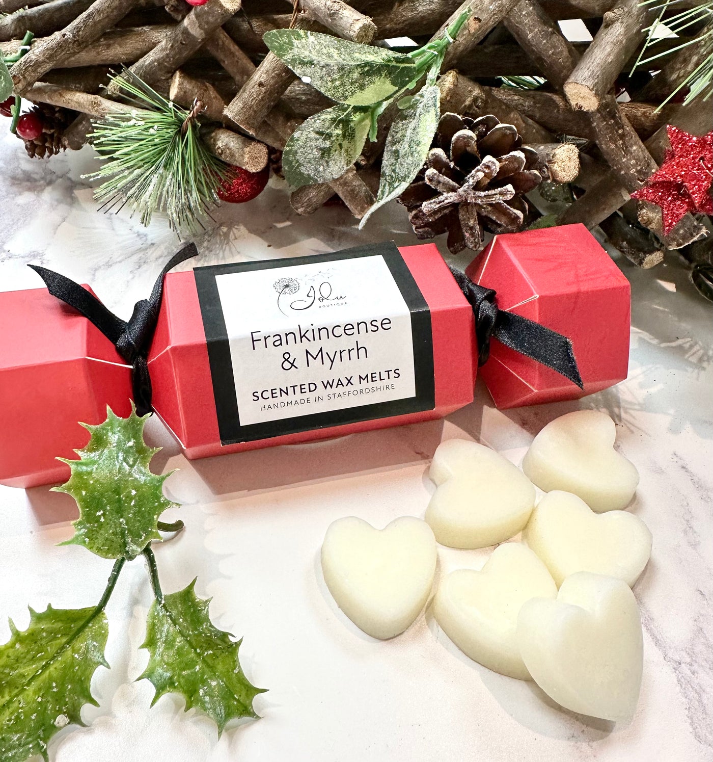 Jolu Boutique Frankincense & Myrrh Soy Wax Melts - Pack 6 Hearts