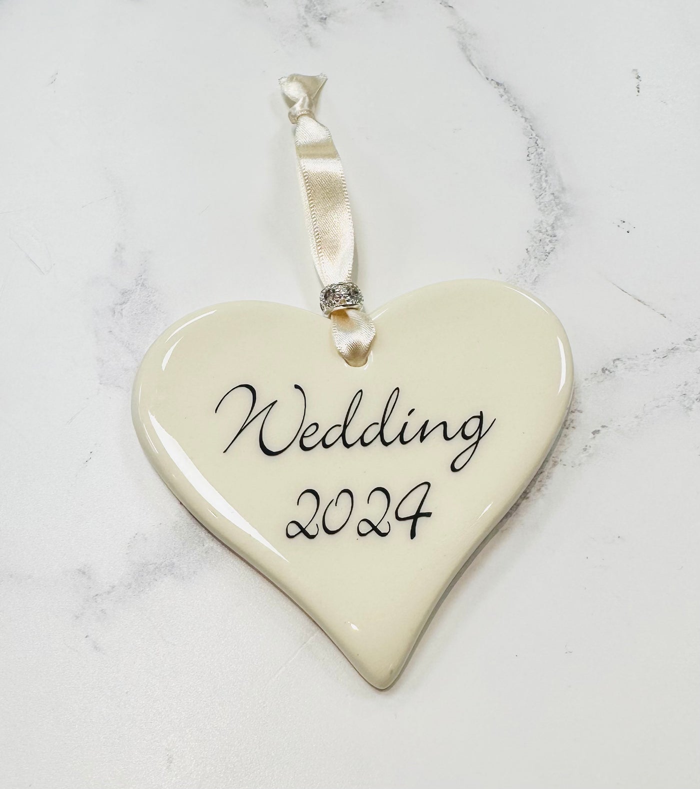 Dimbleby Ceramics LARGE Sentiment Hanging Heart - Wedding 2024
