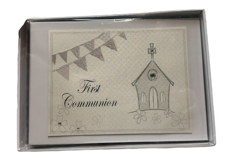 First Communion Mini Photo Album - White Cotton Cards