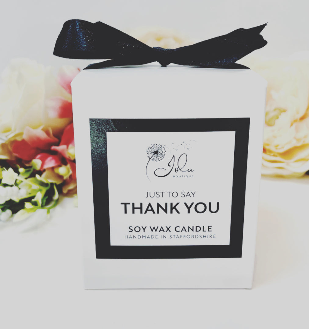 Jolu Boutique Sentiment Soy Wax Candle - Just to Say Thank You