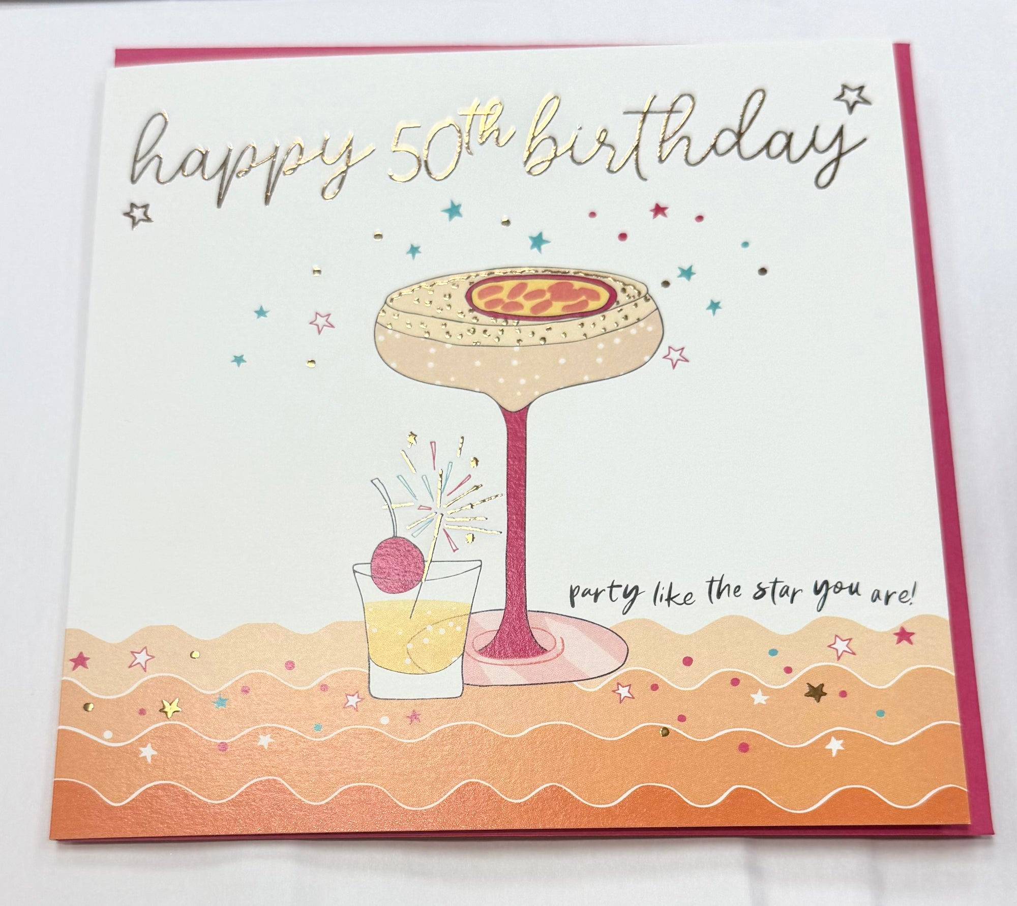 Molly Mae Happy 50th Birthday Cocktails Birthday Card