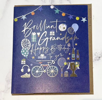 Brilliant Grandson Birthday Card - Ling Design