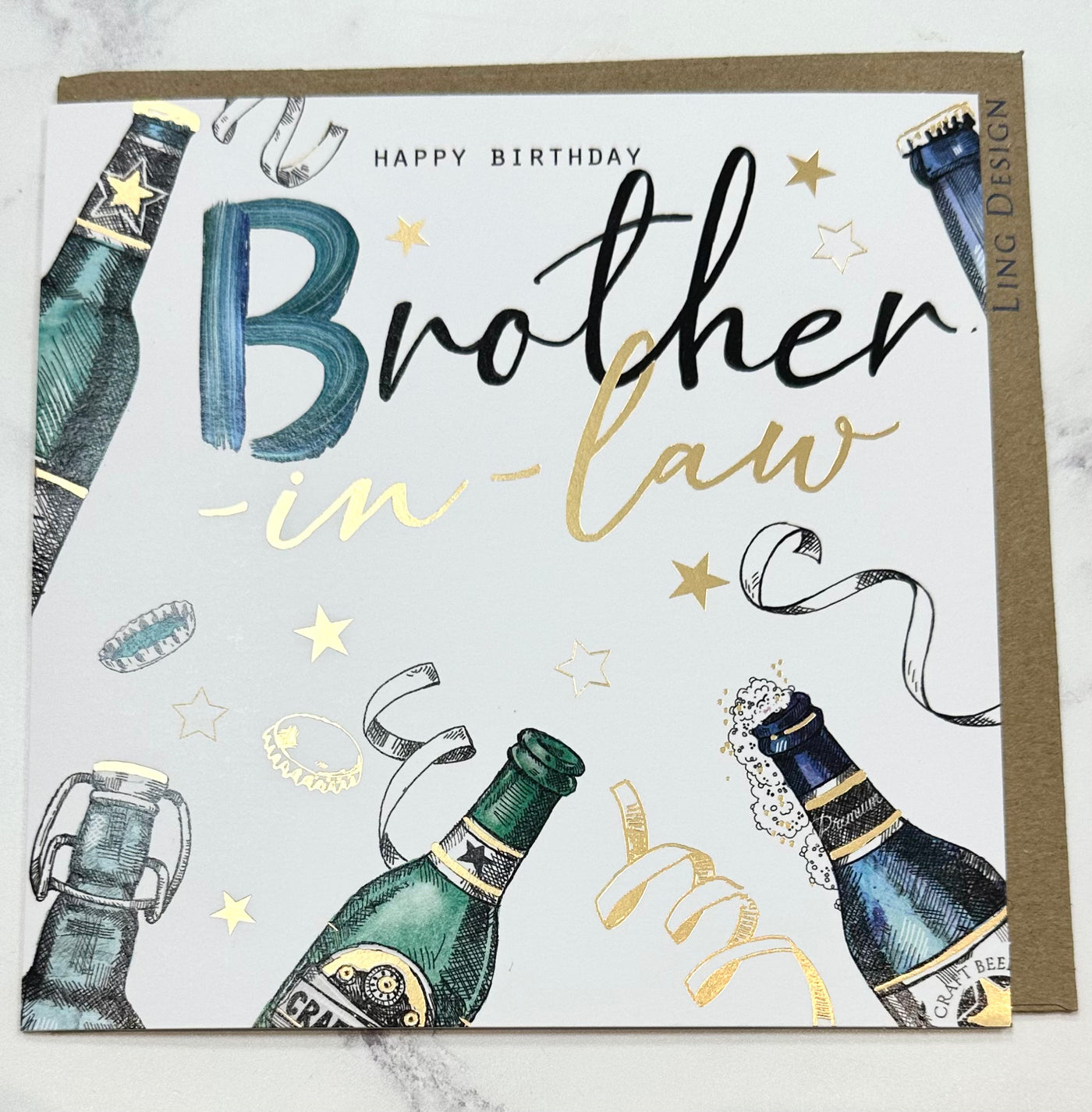 Brother-in-Law Beers Birthday Card - Ling Design