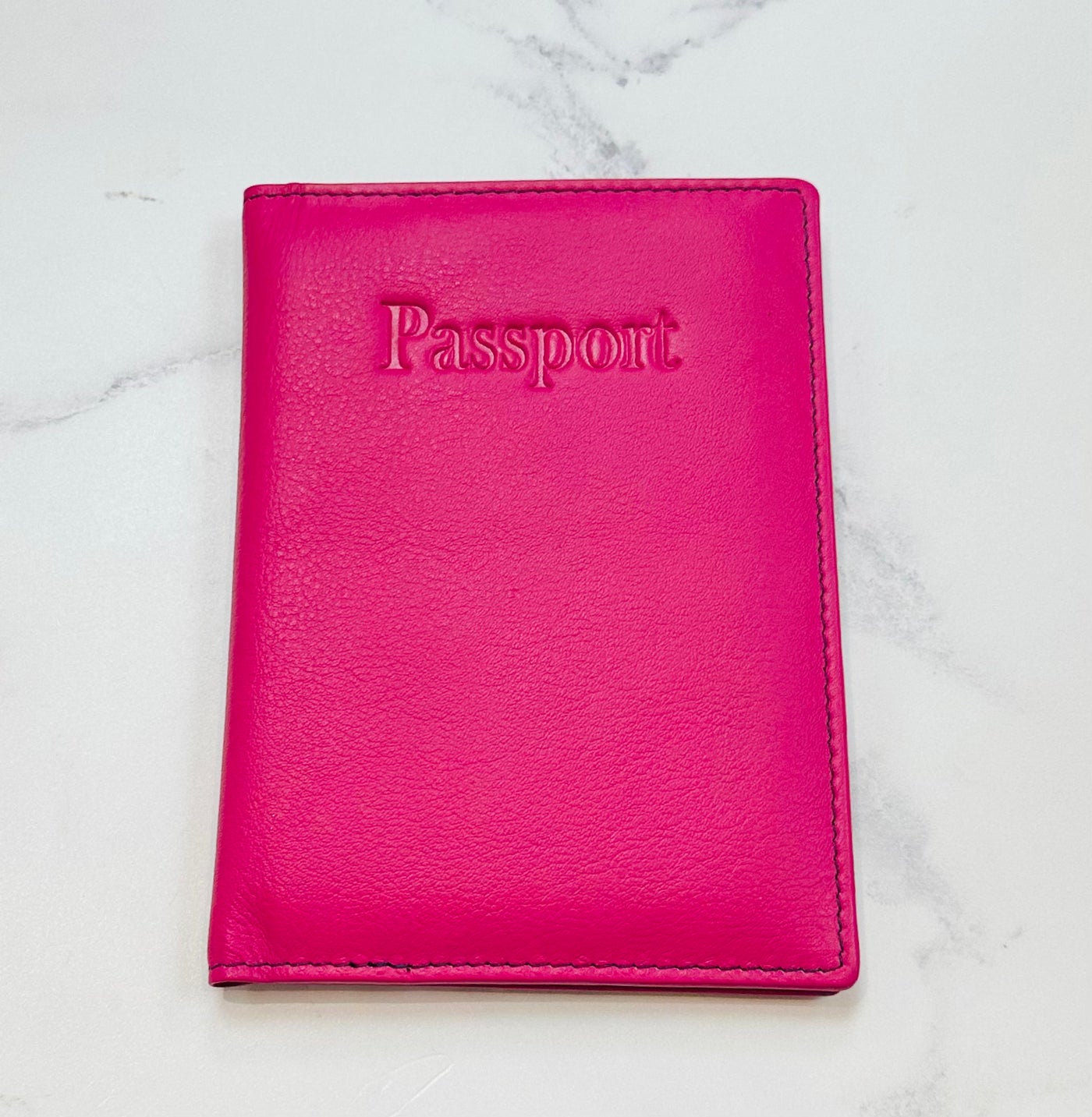 Mala Leather Passport Holder - Pink