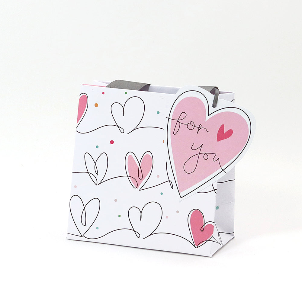 Belly Button Scribble Hearts Gift Bag - Small