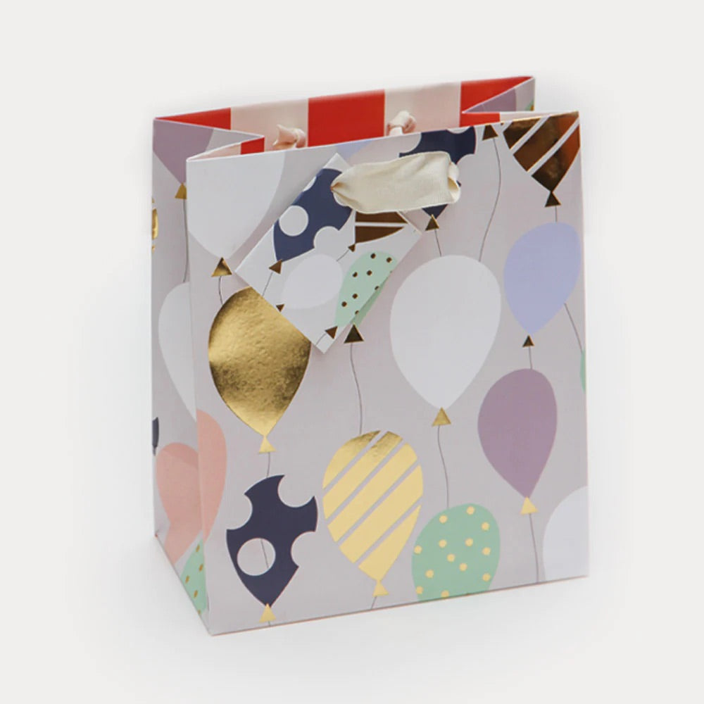 Caroline Gardner Multi Balloons Print Gift Bag -Medium