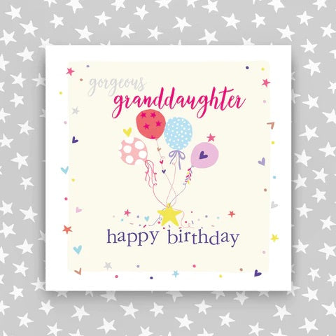 Molly Mae Gorgeous Granddaughter Balloons Birthday Card