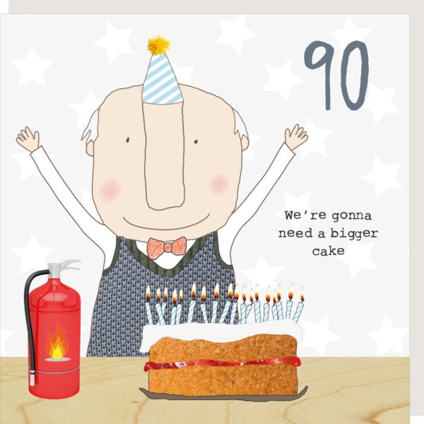 Rosie Made A Thing - Boy 90th Cake - Birthday Card
