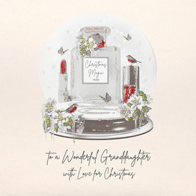 Five Dollar Shake -Perfume & Make Up Snow Globe Granddaughter Christmas Card