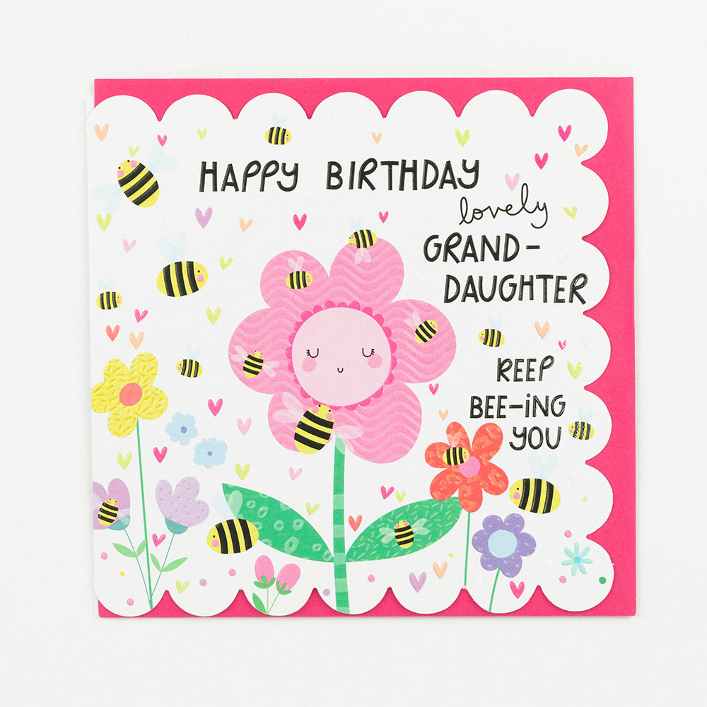 Belly Button Happy Birthday Lovely Granddaughter Flower Card