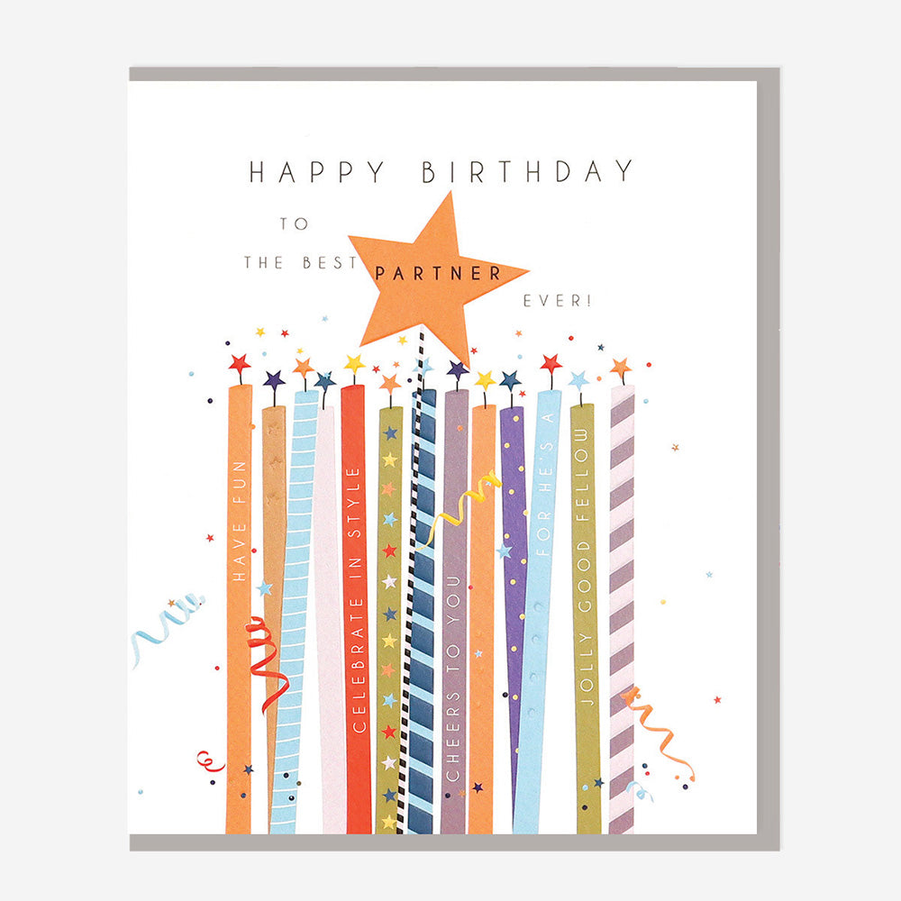 Belly Button Happy Birthday Best Partner Ever Candles Card