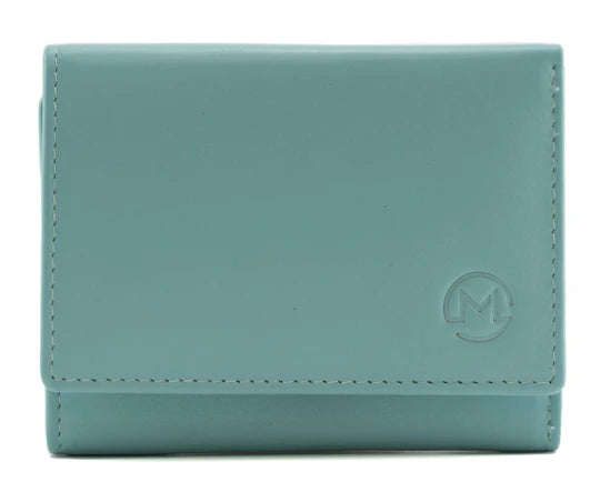 Mala Leather Origin Plain Leather Tri-Fold Purse (3697 5) - Teal