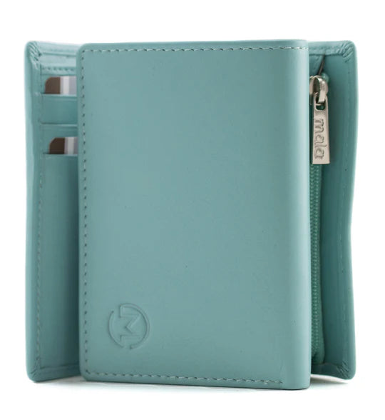 Mala Leather Origin Plain Leather Tri-Fold Purse (3697 5) - Teal