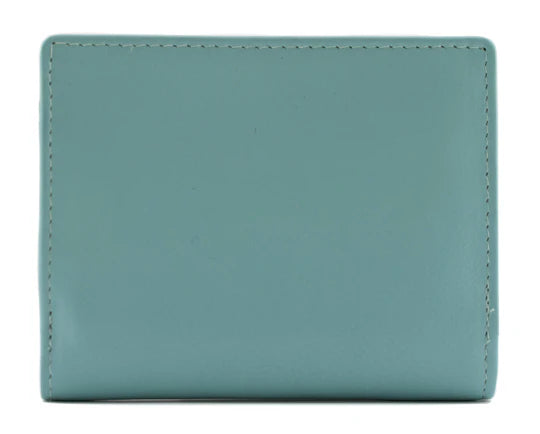 Mala Leather Origin Plain Leather Tri-Fold Purse (3697 5) - Teal