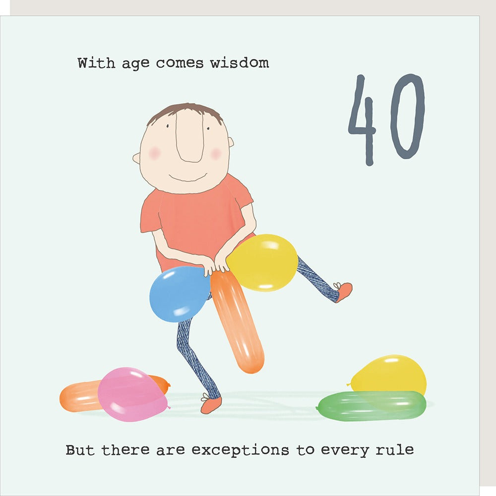 Rosie Made a Thing - boy 40 wisdom- Blank Card