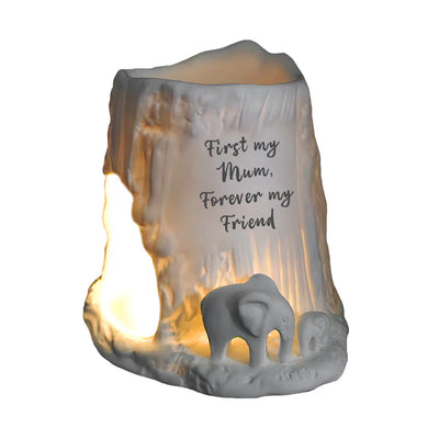 Cello Tealight Wax Melt Burner - Elephants - First my Mum Forever my Friend