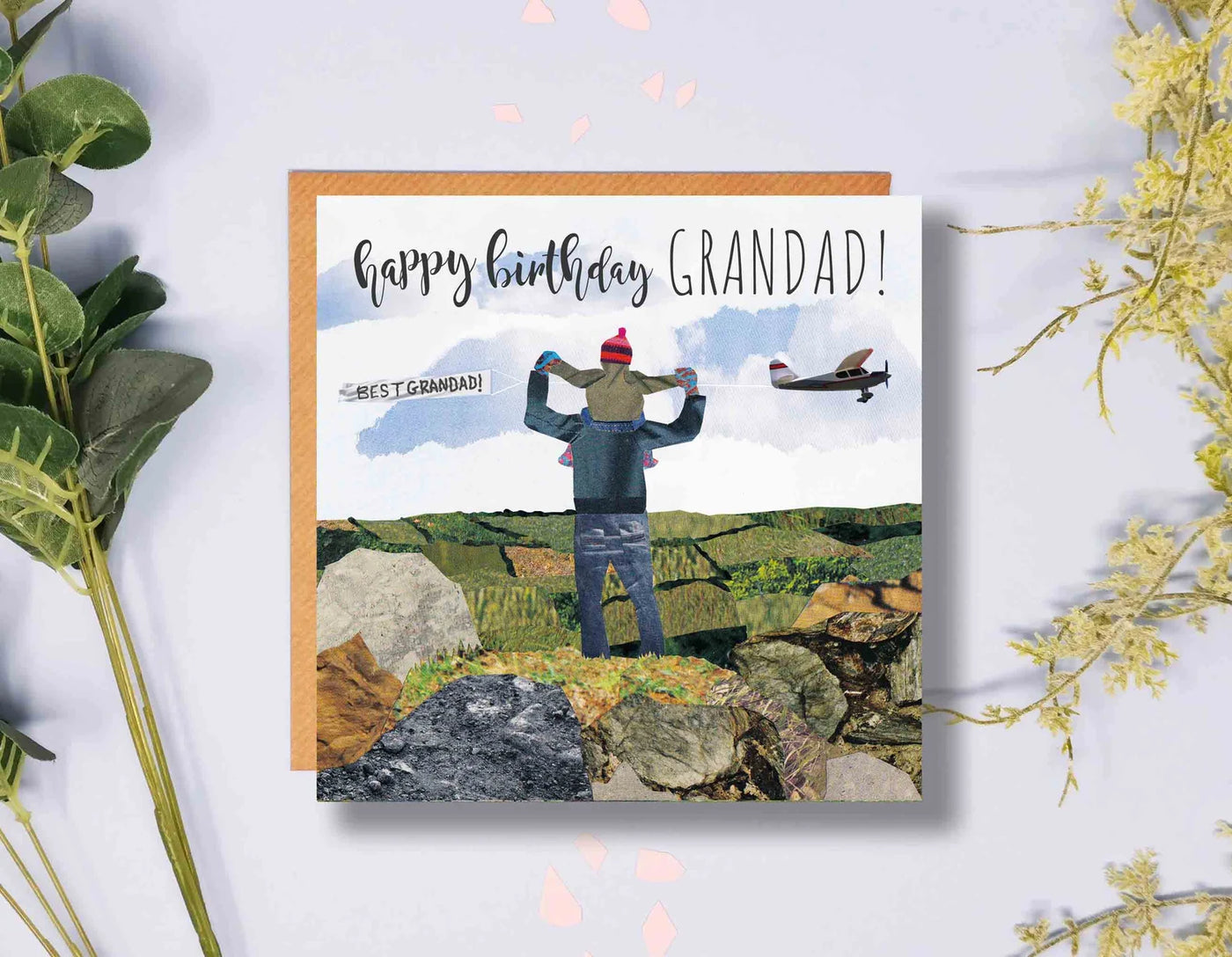 Flying Teaspoons Grandad Birthday Plane Card