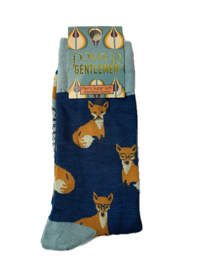 Powder MENS Bamboo Ankle Socks - Esteemed Fox - Blue