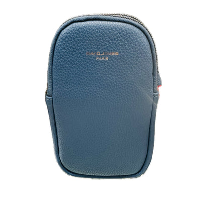 David Jones Double Zip Phone Bag - AW24 Blue/Gold Fittings (CM6814A)