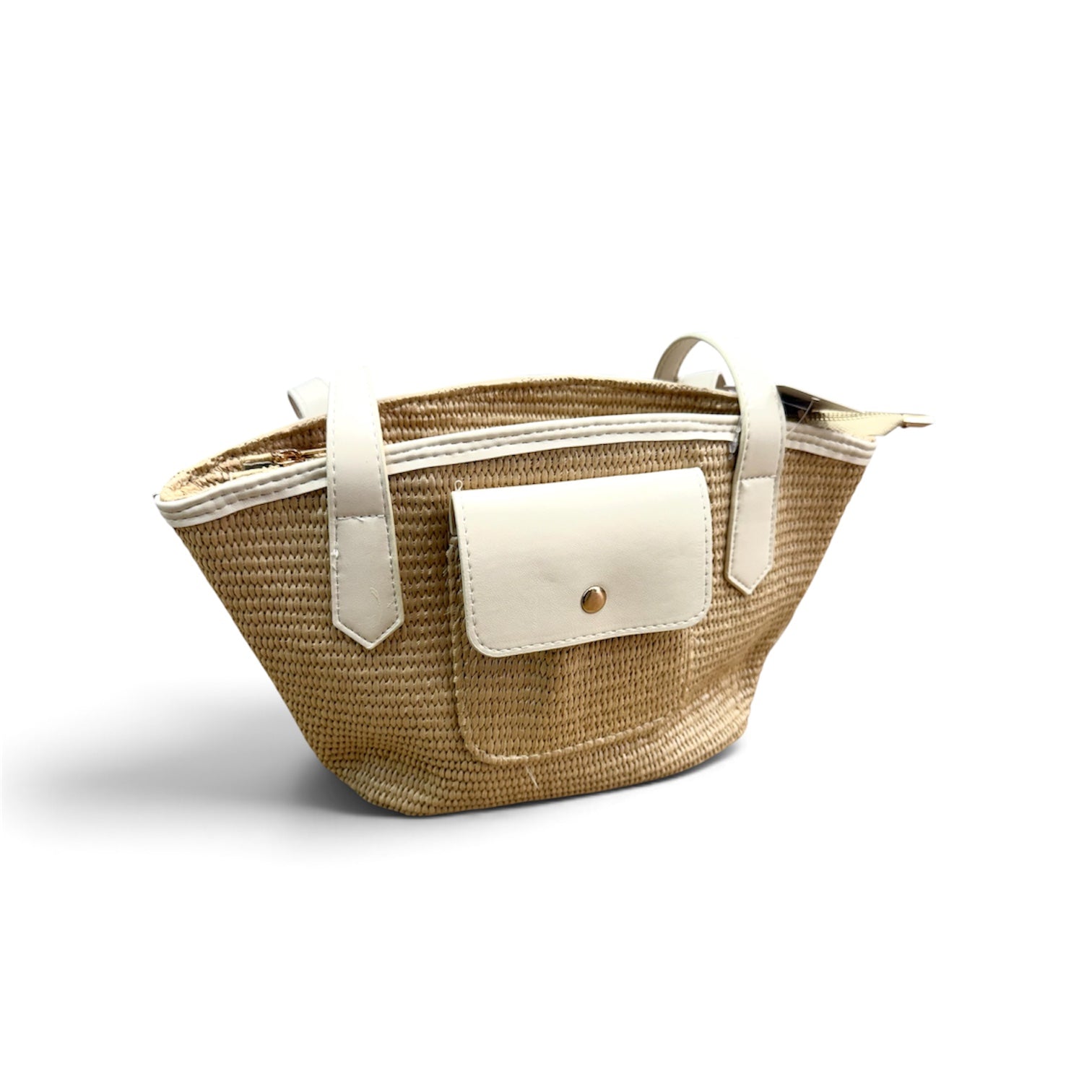 Park Lane Barbados Rattan Shoulder Bag - Butter Cream/Natural