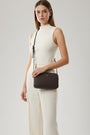 David Jones - (CM7335-3) Small Rectangular Double Zip Crossbody - Sandalwood Brown