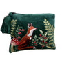 POM - Green - Fox - Embroidered Zip Top Pouch with Tassel (Copy)
