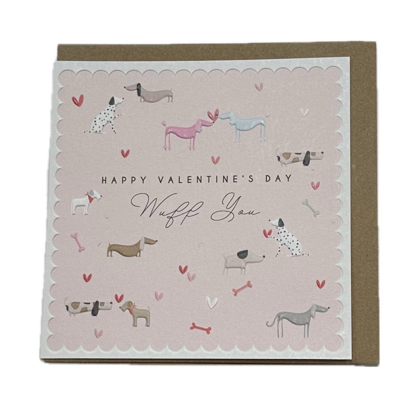 Belly Button Happy Valentines Day Wuff You Cute Dog Small Card