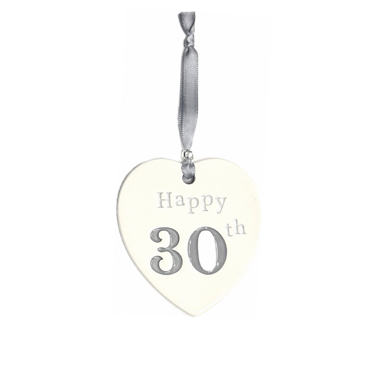 Happy 30th - Ceramic Hanging Heart - Pookie Wookie Ceramics