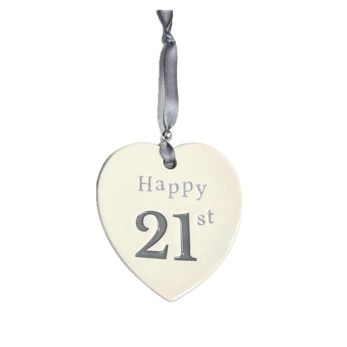 Happy 21st - Ceramic Hanging Heart - Pookie Wookie Ceramics