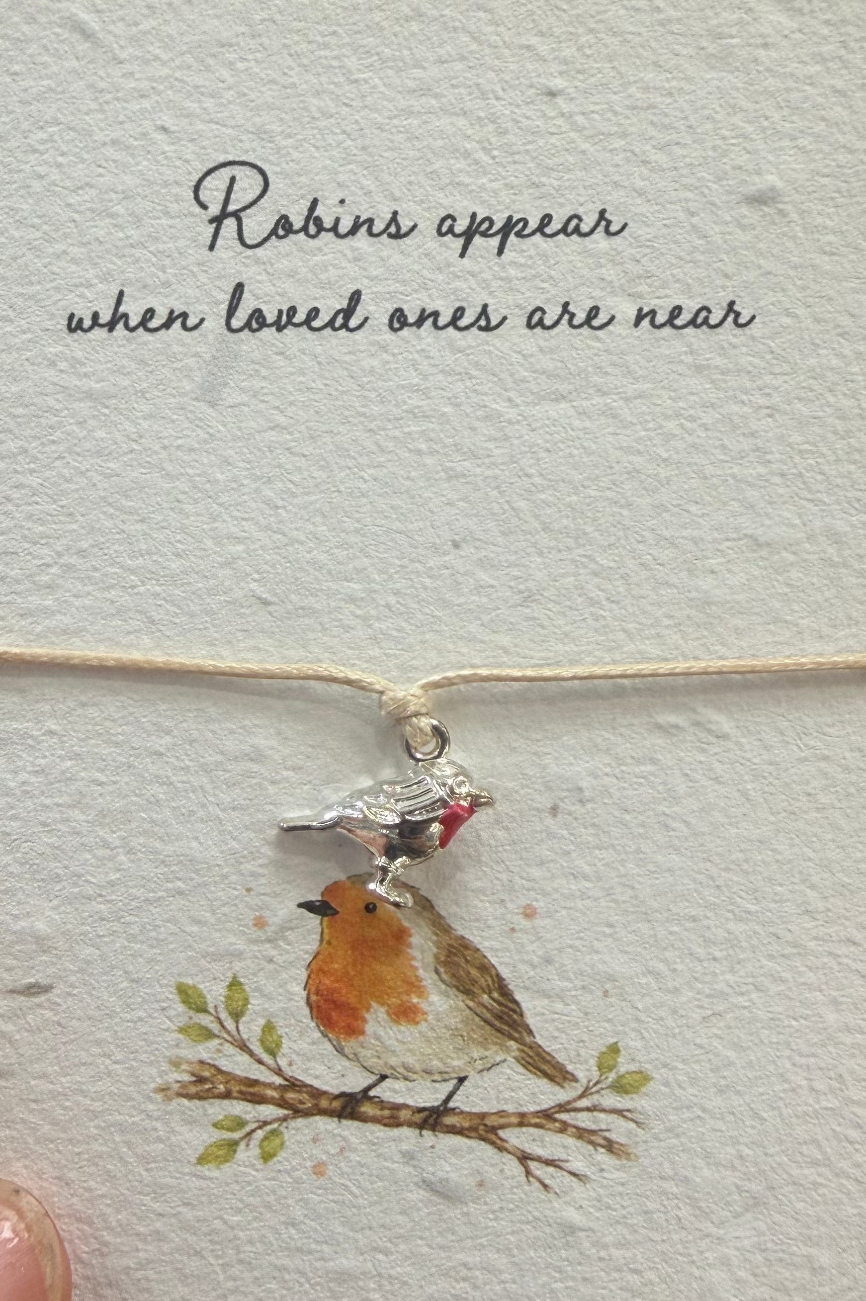 Letterbox Love Seeded Card Bracelet - Robins Appear - Red Robin