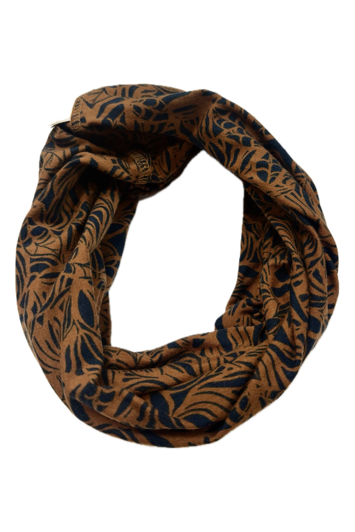 Lily &amp; Me - Mono Foliage Floral Multiband Snood - Burnt Caramel/Black
