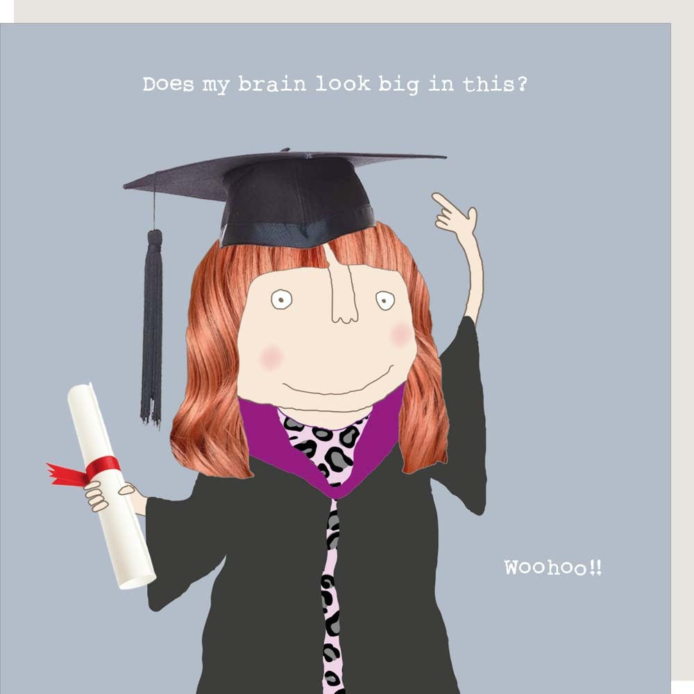 Rosie Made A Thing - Big Brain Girl Graduation - Blank Card