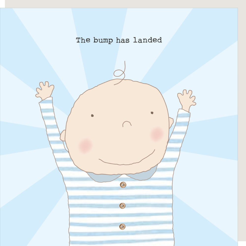 Rosie Made A Thing - Boy Bump Has Landed  - Blank Card