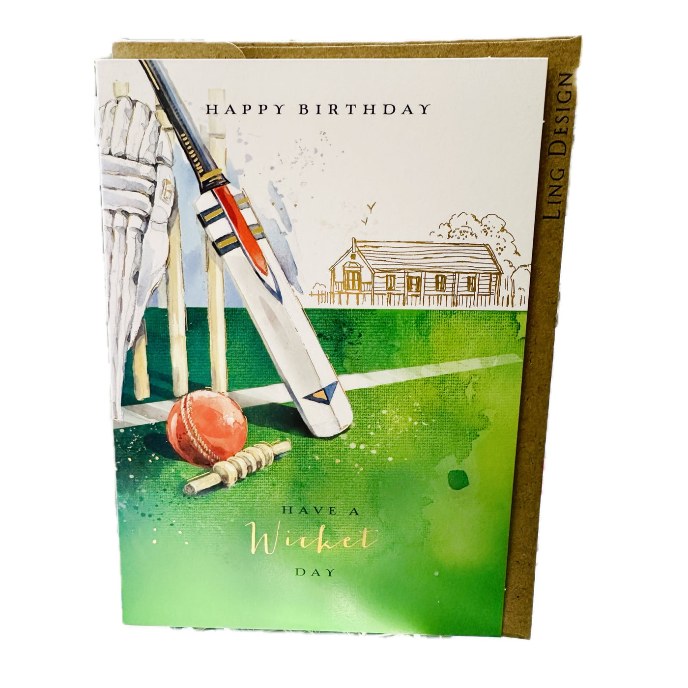 Happy Birthday Cricket Wicket Day Card - Ling Design
