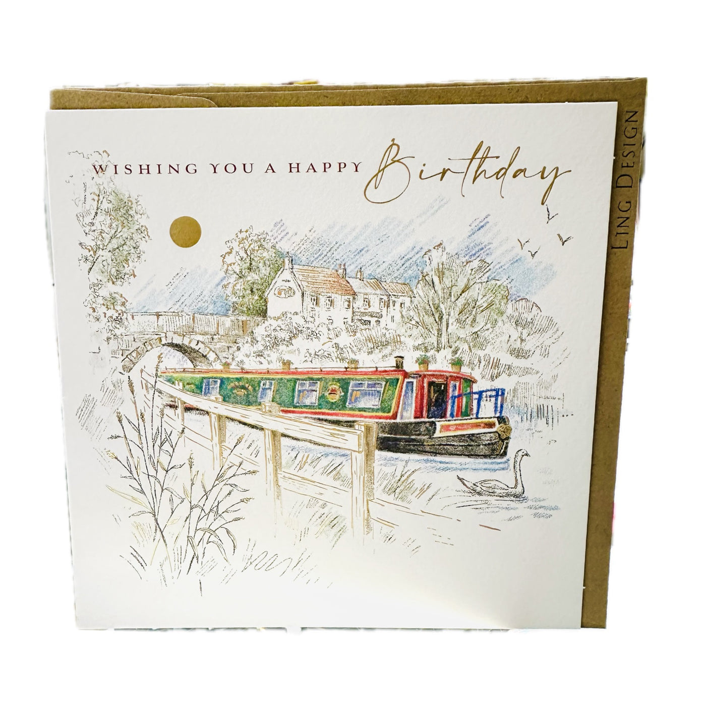 Happy Birthday Canal Boat Trip Card - Ling Design