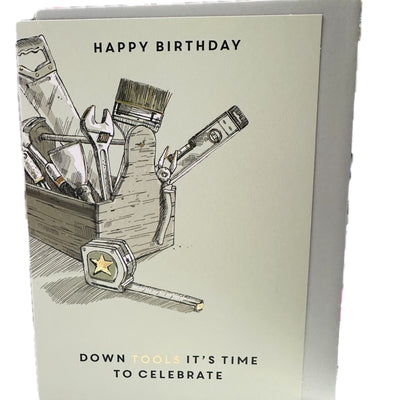 Down Tools & Celebrate Birthday Card - Ling Design