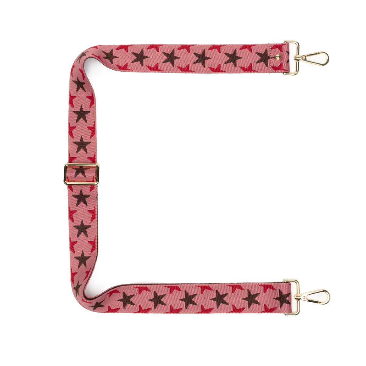 Elie Beaumont Designer PINK STARBURST Adjustable Crossbody Bag Strap (GOLD Fittings)