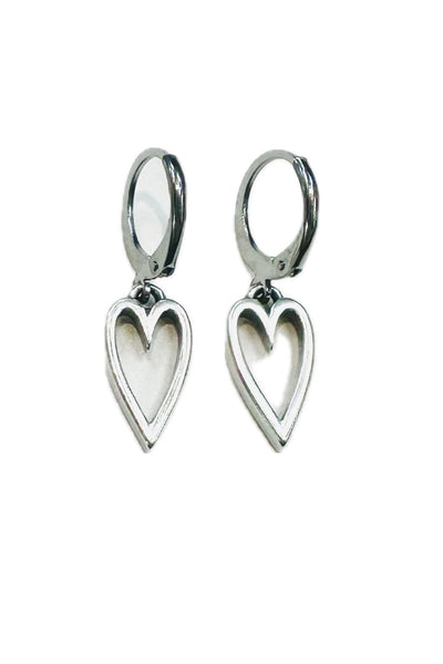 Orli Silver Open Heart Huggie Hoop Earrings