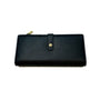 David Jones Faux Pebble Leather Long Slimline Flap Over Zip Purse - Black