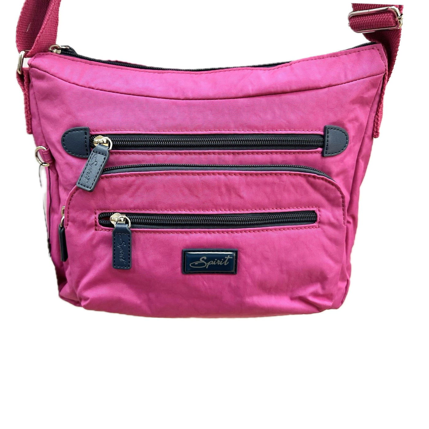 Spirit (5054) Lightweight Messenger Style Crossbody Handbag - Fuchsia/Navy