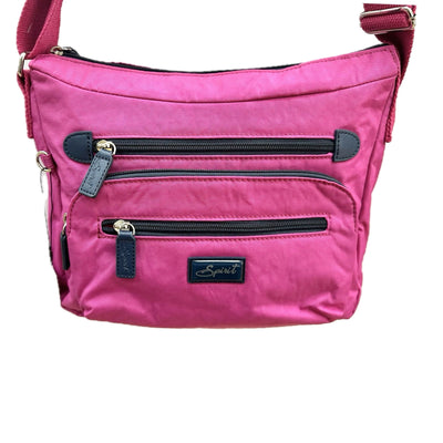 Spirit (5054) Lightweight Messenger Style Crossbody Handbag - Fuchsia/Navy