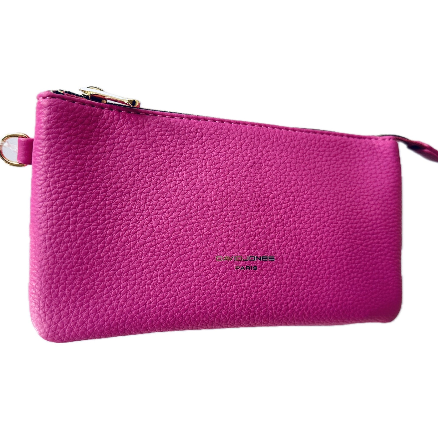 David Jones (NVCM6855) Small Rectangular Triple Compartment Clutch/Crossbody Handbag - Fuchsia Pink