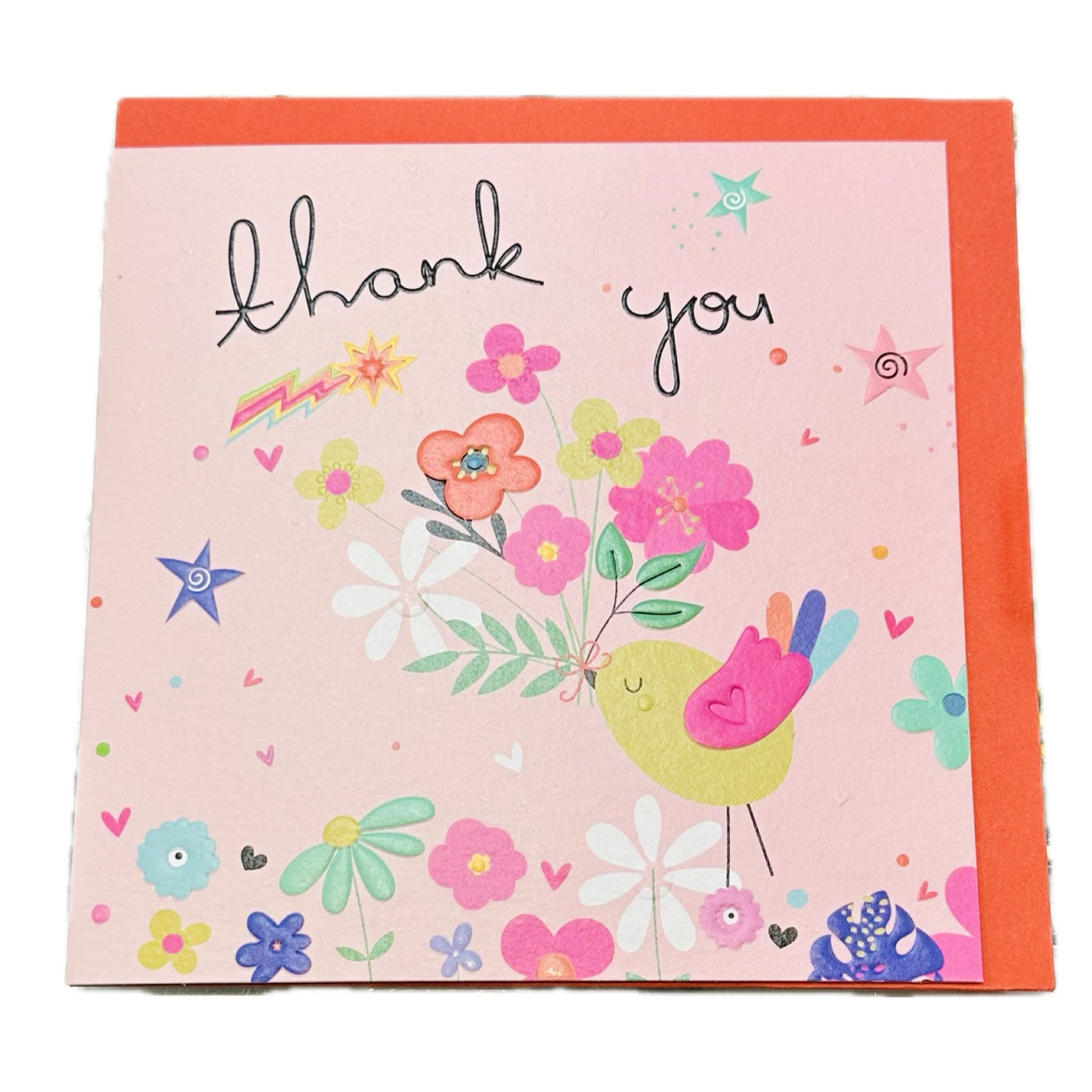 Belly Button Thank You Floral & Bird SMALL Card