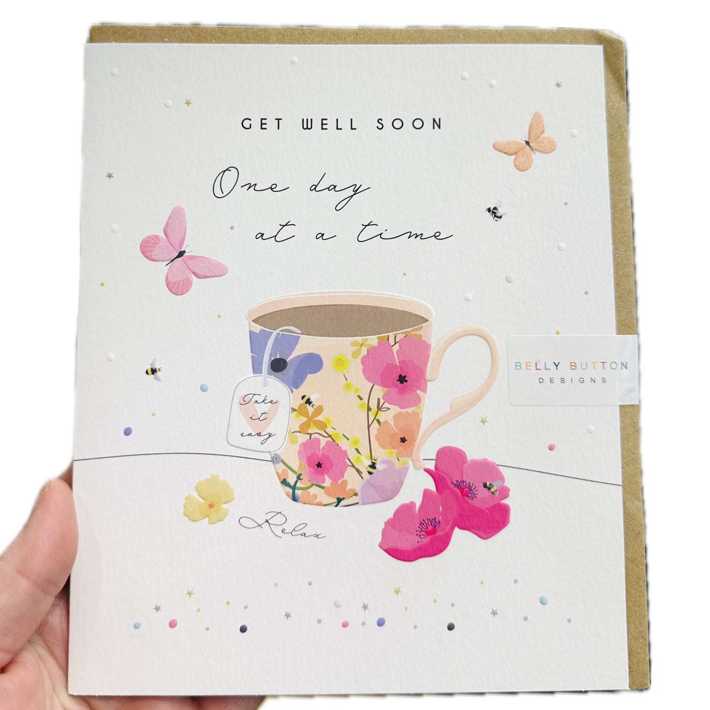 Belly Button Get Well Soon Teacup Card