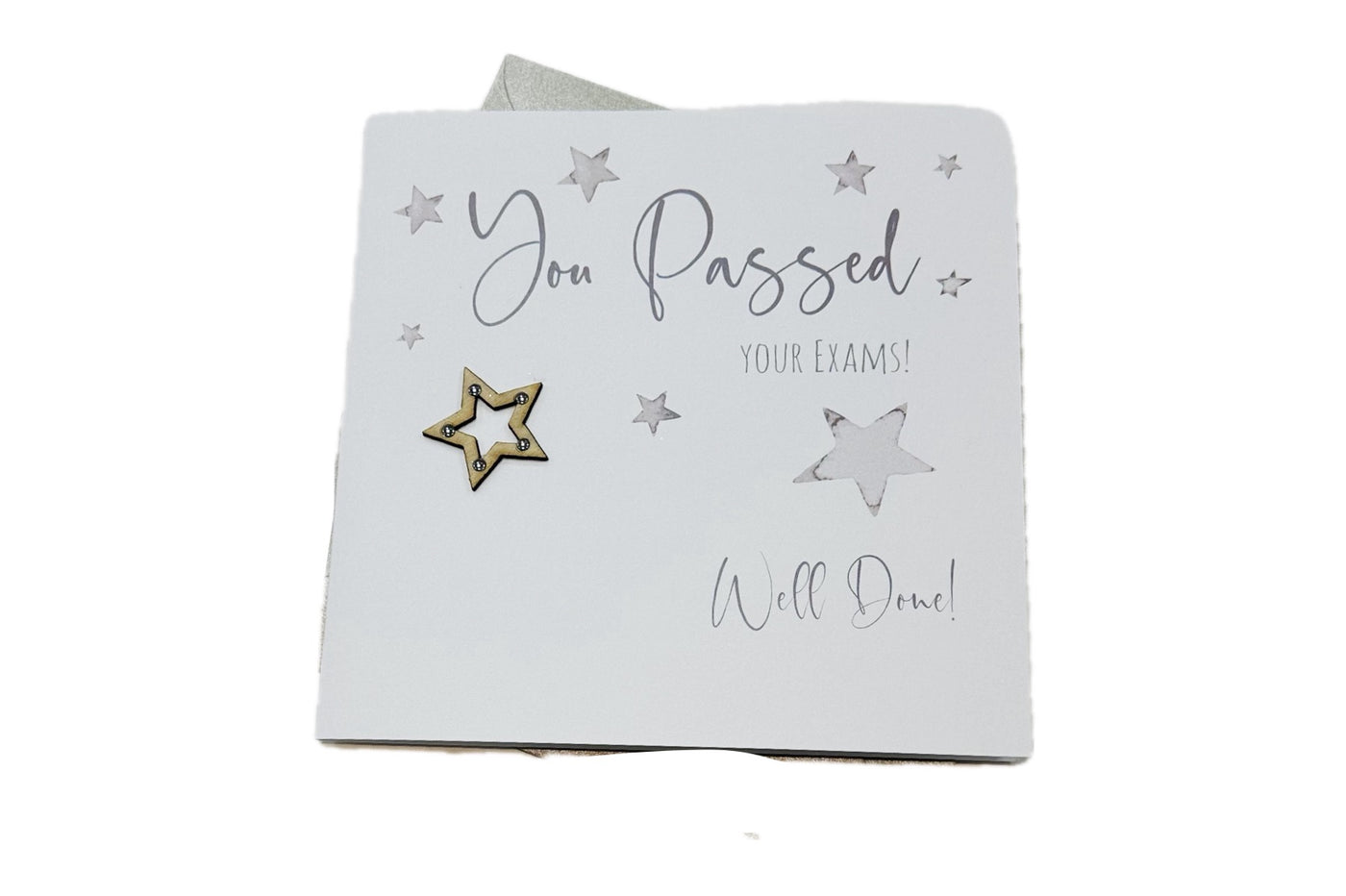 You Passed Your Exams Star Card - White Cotton Cards