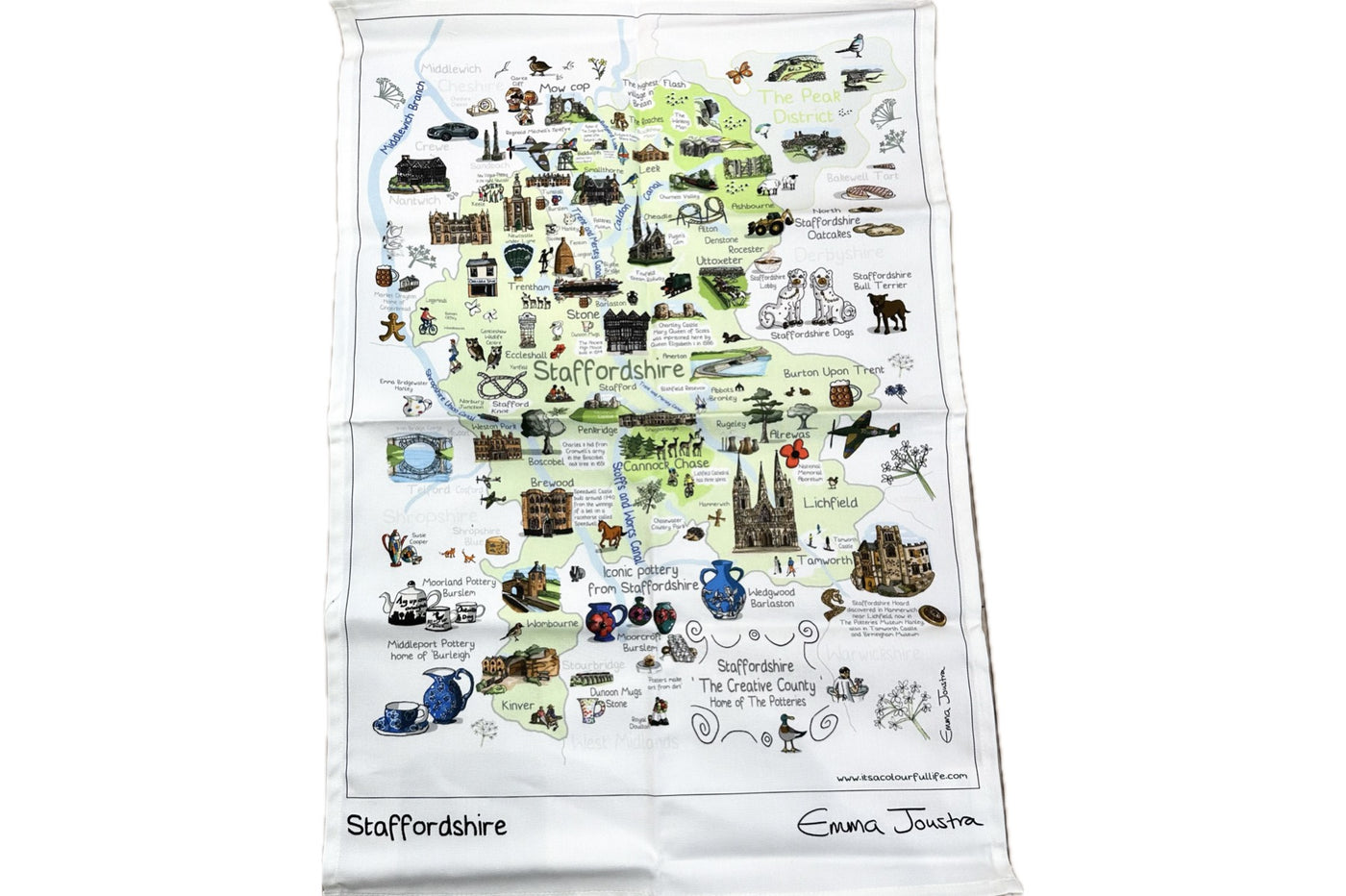 Emma Joustra TEATOWEL - Staffordshire Map