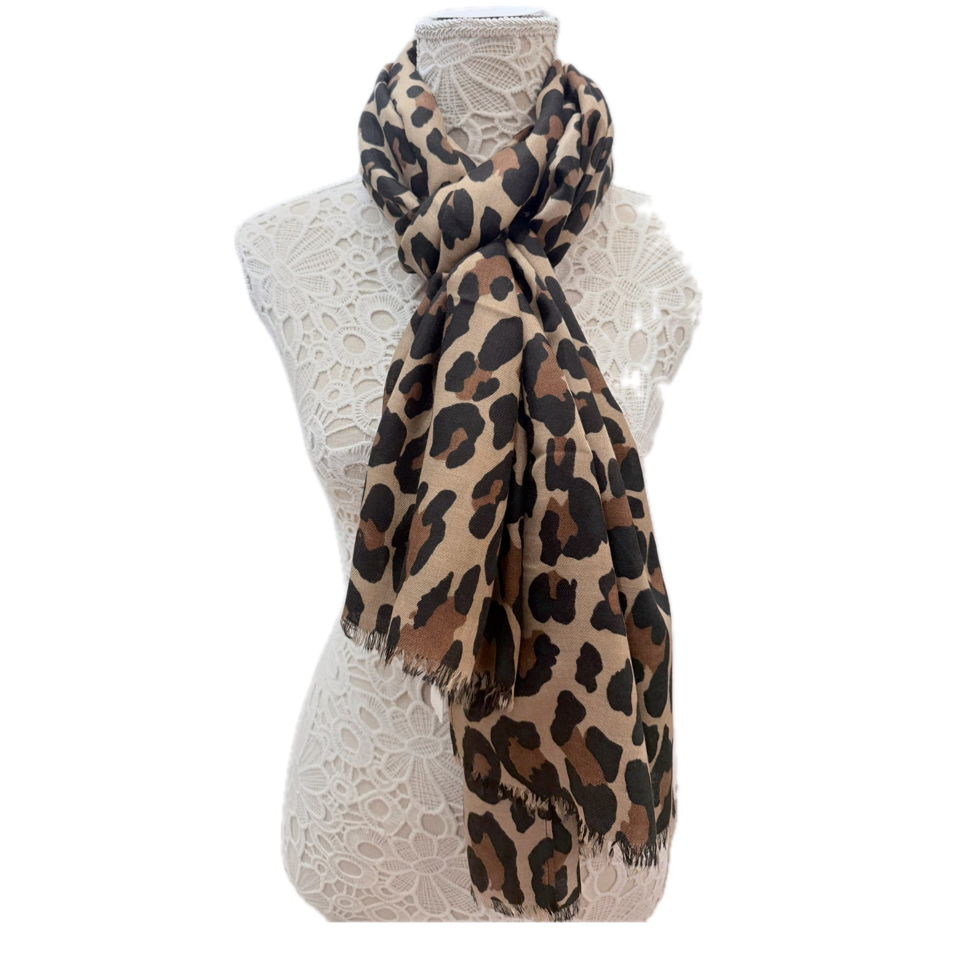 Zelly Scarf - Animal Print - Brown – Jolu Accessories Boutique