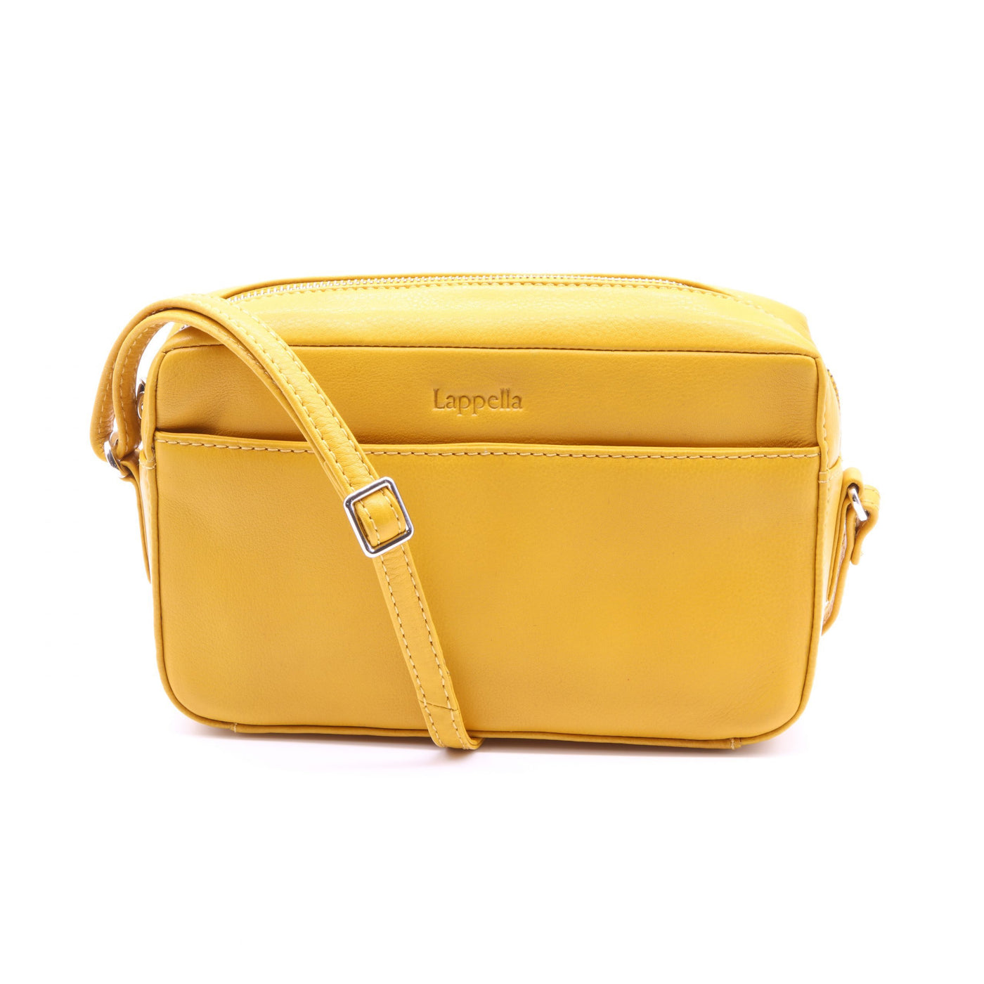 Lappella AMY Mustard - Small Zip Leather Crossbody Handbag