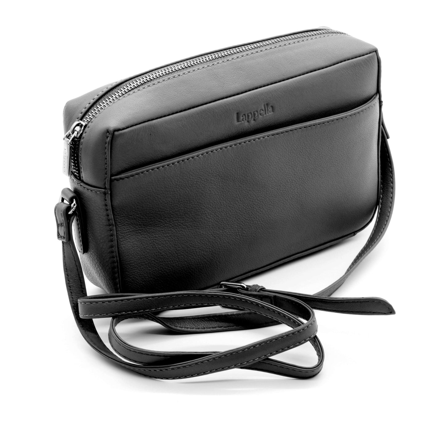 Lappella AMY Black - Small Zip Leather Crossbody Handbag